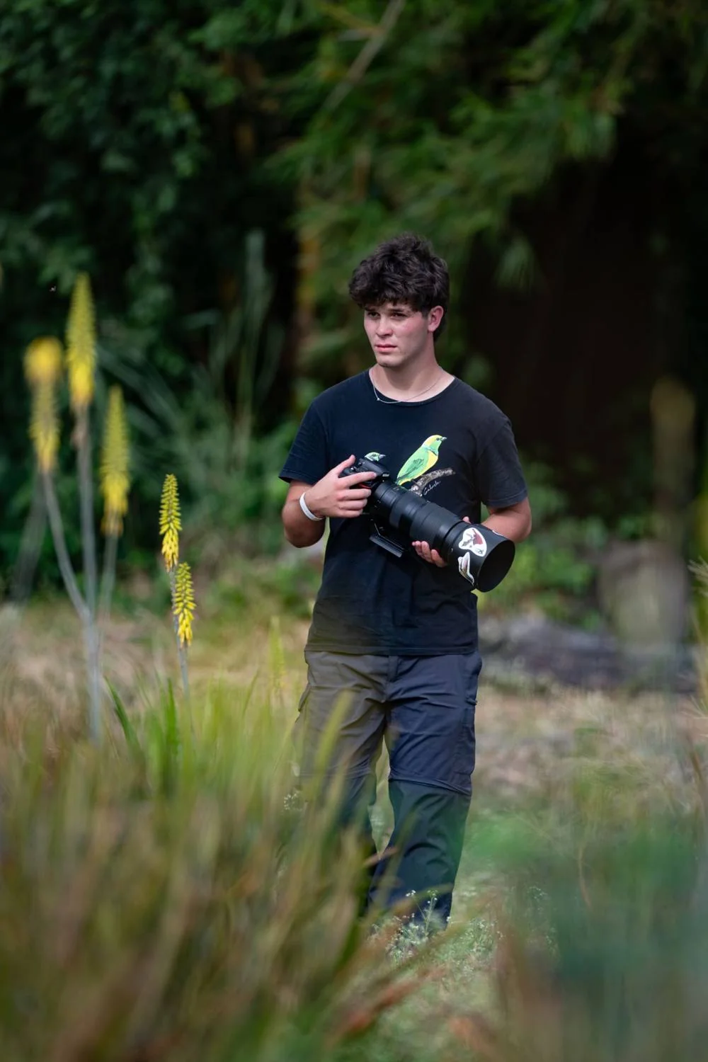 In the field